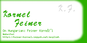 kornel feiner business card